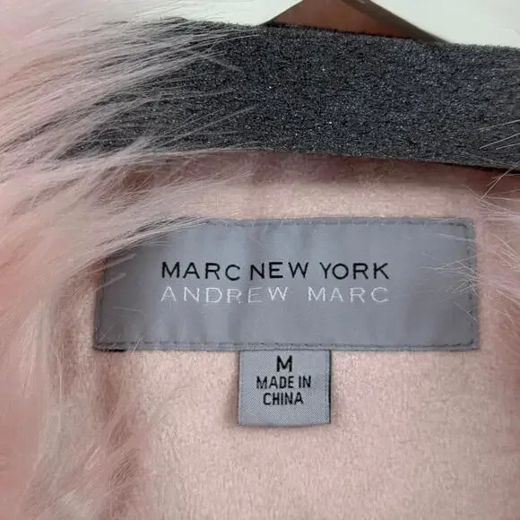 Women's Marc New York Pink Faux Fur Faux Sherpa Vest Medium - Picture 3 of 4